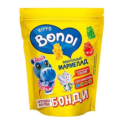 Жевательный мармелад BONDI с игрушкой Бонди 100г