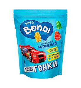 Жевательный мармелад BONDI с игрушкой Гонки 100г