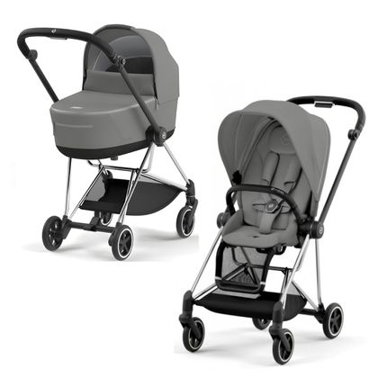 Детская коляска 2 в 1 Cybex MIOS III  Mirage Grey на шасси Chrome Black 2023