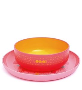 Suavinex 3302851 Набор посуды  BOOO от 4 мес (розовый)