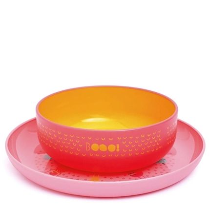 Suavinex 3302851 Набор посуды  BOOO от 4 мес (розовый)