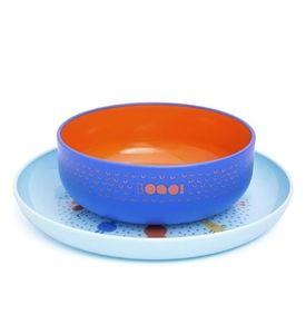 Suavinex 3302851 Набор посуды  BOOO от 4 мес (голубой)