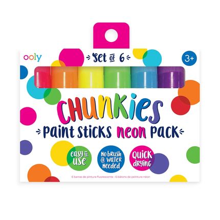 OOLY Набор красок в стиках, 6 цветов; (неон) 126-014