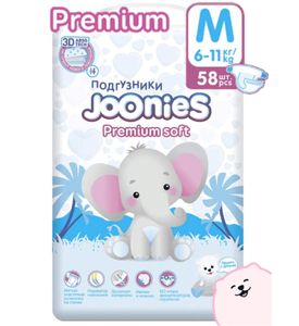 JOONIES Premium Soft Подгузники М 6-11кг 58шт