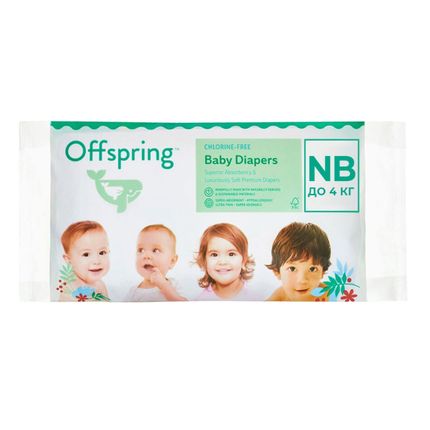 Offspring подгузники, Travel pack, NB 2-4 кг. 3 шт. 3 расцветки