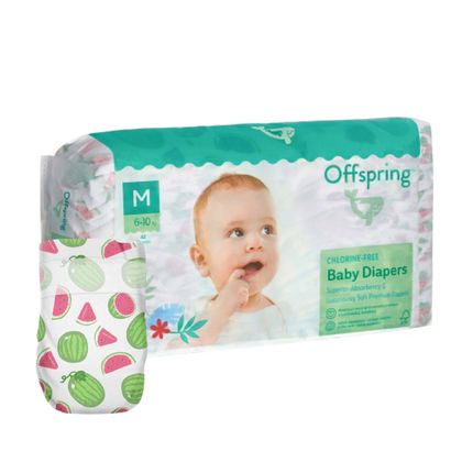 Offspring подгузники, M 6-10 кг. 42 шт. расцветка Арбузы