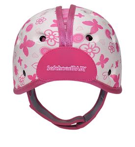 SafeheadBABY Мягкая шапка-шлем для защиты головы . Бабочка цвет белый с розовым
