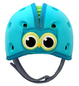SafeheadBABY Мягкая шапка-шлем для защиты головы . Сова цвет: синий с зеленым