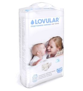 Детские подгузники LOVULAR HOT WIND  L 9-13 кг, 54 шт/уп