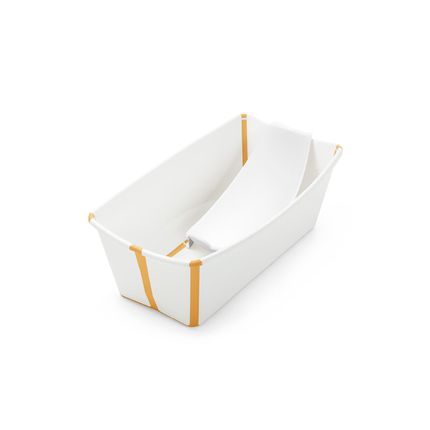 Ванночка с горкой Stokke Flexi Bath Bundle, Tub with Newborn Support White Yellow 531507