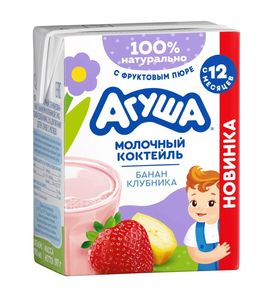 Коктейль Агуша 2% 190г Банан-Клубника