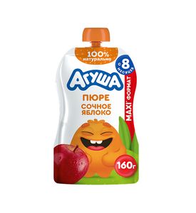 Пюре фруктовое Пюре фруктовое "Агуша" Сочное яблоко 160г, Pouch-pack