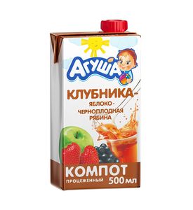 Агуша компот Клубника-Яблоко-Черноплодная Рябина 500мл. Агуша компот Клубника-Яблоко-Черноплодная Рябина 500мл.