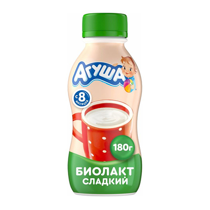 Агуша Биолакт 3,2% 180гр Агуша Биолакт 3,2% 180гр