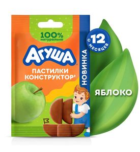 Агуша Фруктовые кусочки Пастила Яблоко 12г.