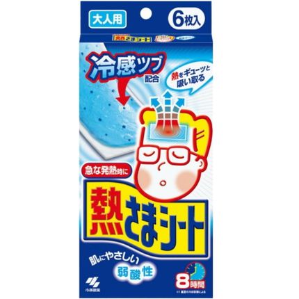 KOBAYASHI Охлаждяющие гелевые пластыри на лоб для детей старше 7 лет, 6 шт