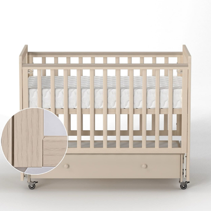 Antemi Кровать Classic Sleep Premium 120х60 ящик+универсальный маятник цвет: Сатин
