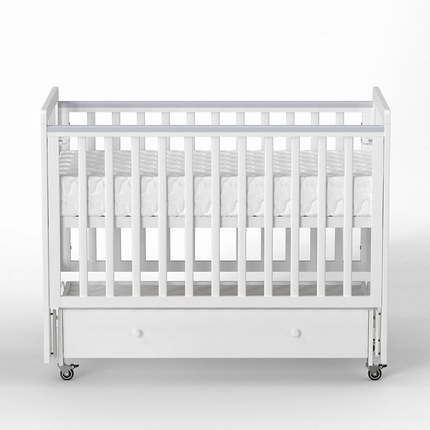 Antemi Кровать Classic Sleep 120х60 ящик+универсальный маятник цвет: Белый арт. НИК 22б