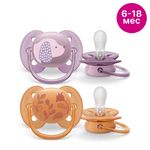 SCF091/18 Avent Силиконовая пустышка Ultra soft Deco 6-18м, 2шт.