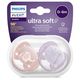 SCF091/09 Avent Силиконовая пустышка Ultra soft Deco, 0-6M (2 шт)