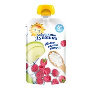 Бабушкино Лукошко. Пюре яблоко/малина/творог 90г
