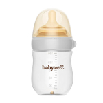 Babywell  Бутылочка из стекла с нижним клапаном, светло серый 160 мл. BW12061
