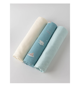 BUBA KIDS Пелёнки муслиновые, 3 шт., Русская Арктика/Сливочный/Бирюза, 95х115 BKFLSW6 BUBA KIDS Пелёнки муслиновые, 3 шт., Русская Арктика/Сливочный/Бирюза, 95х115 BKFLSW6