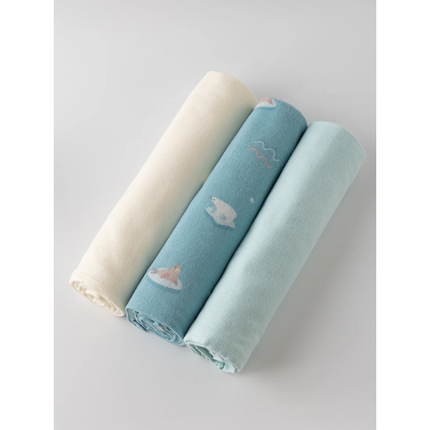 BUBA KIDS Пелёнки муслиновые, 3 шт., Русская Арктика/Сливочный/Бирюза, 95х115 BKFLSW6