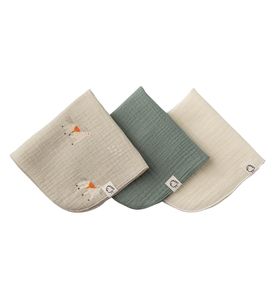 BUBA KIDS Платочки фланелевые, 3 шт., Кабардинские лошадки/Бежевый/Сливочный, 25х25, BKFLH17