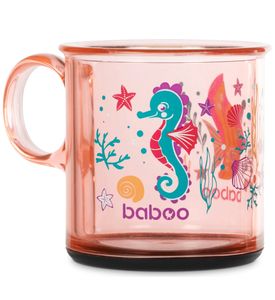 BABOO 8-140 Чашка 170 мл. с антискользящим дном Sealife 12 мес+  розовая
