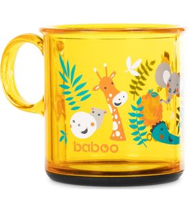 BABOO 8-142 Чашка 170 мл. с антискользящим дном Safari 12 мес+ желтая