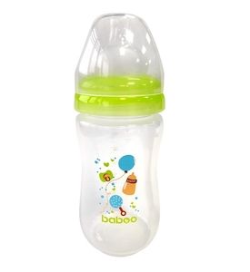 Бутылочка для кормления Baboo с широким горлышком 230мл, коллекция Baby Shower 3-106