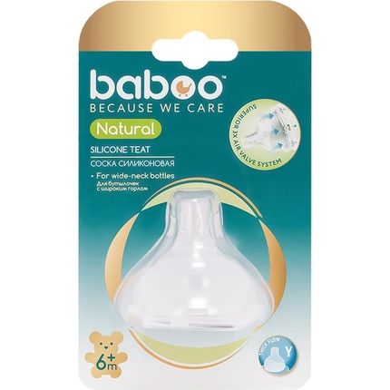 Соска силиконовая Baboo для каш (возраст 6+ мес.) серии Natural 4-105