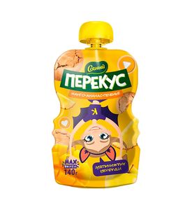 Бамболина Пюре пауч Сочный перекус Ябл.-манго- ананасовый сок-печенье 140г с 6 месяцев