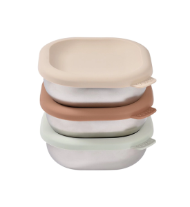 Beaba  Набор из 3 контейнеров для ланча, из нержавеющей стали, с крышкой из силикона. 914030