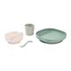 Beaba 913592 Набор посуды: 2 тарелки, стакан, ложка, силикон. VERT SAUGE COFFRET REPAS SILIC VERT SA