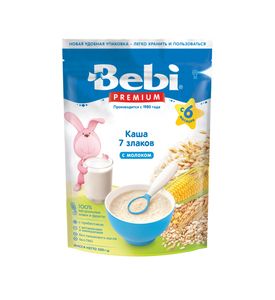 BEBI Premium Каша молочная 7 злаков, 200гр Пауч