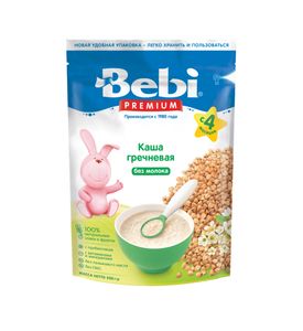 Детская каша Bebi Premium безмолочная гречневая с пребиотиками, 200гр