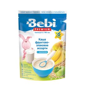 BEBI Каша молочная фруктово-злаковое ассорти, 250 г