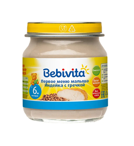 Bebivita Первое меню мылаша. Индейка с гречкой 100 гр. 1884RU Bebivita Первое меню мылаша. Индейка с гречкой 100 гр. 1884RU