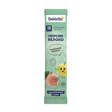 Bebivita Фруктовые кусочки «Персик-яблоко», 20гр. Bebivita Фруктовые кусочки «Персик-яблоко», 20гр.