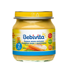 Bebivita Первое меню мылаша. Овощное пюре с цыплёнком 100 гр. 1883RU Bebivita Первое меню мылаша. Овощное пюре с цыплёнком 100 гр. 1883RU