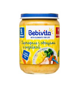 Bebivita 1858RU	 Картофель с овощами и индейкой, 190 гр.