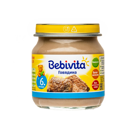 Bebivita Первое меню мылаша. Овощное пюре с говядиной 100 гр. 1879RU