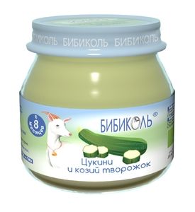 Бибиколь Органическое фруктово-молочное пюре "Цукини и козий творожок" с 8 мес. 80г.