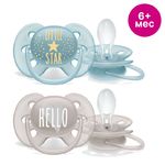 Philips Avent SCF223/01 Пустышка Ultra soft Hello для мальчиков (6-18) 2шт