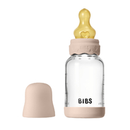 BIBS - Blush Стеклянная бутылочка с латексной соской, медленный поток 120 мл  5019244