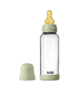 BIBS - Sage  Стеклянная бутылочка с латексной соской, средний поток 240 мл 5020250