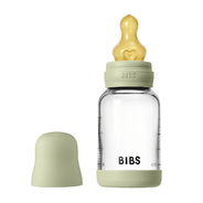 BIBS - Sage  Стеклянная бутылочка с латексной соской, медленный поток 120 мл  5019250