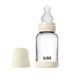 BIBS - Ivory Стеклянная бутылочка с силиконовой соской, медленный поток 120 мл. 50191216 BIBS - Ivory Стеклянная бутылочка с силиконовой соской, медленный поток 120 мл. 50191216